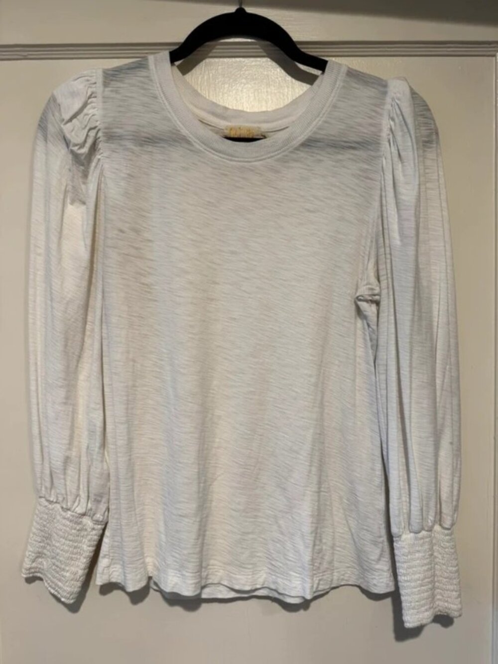 Nation LTD Loren Smocked Tee White - Size Medium